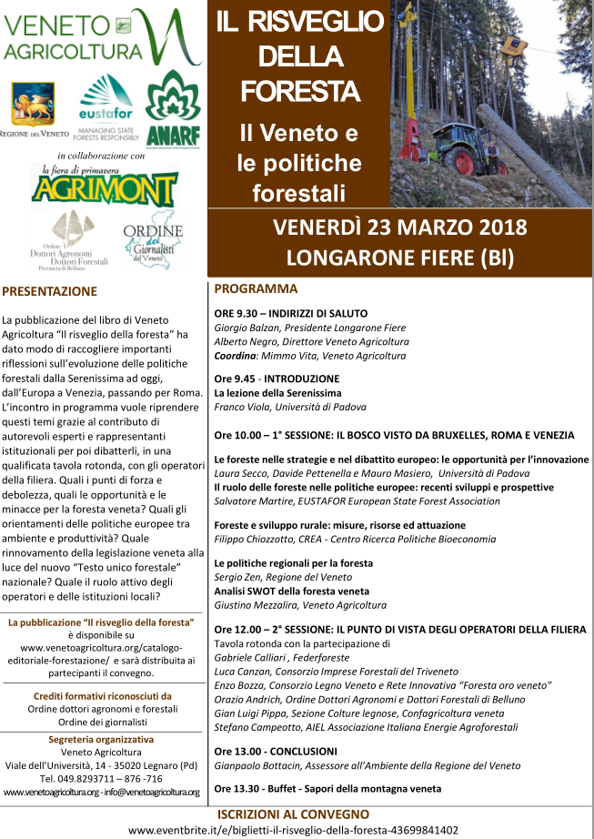 CONVEGNO DEDICATO ALLE POLITICHE FORESTALI “IL RISVEGLIO DELLA FORESTA”