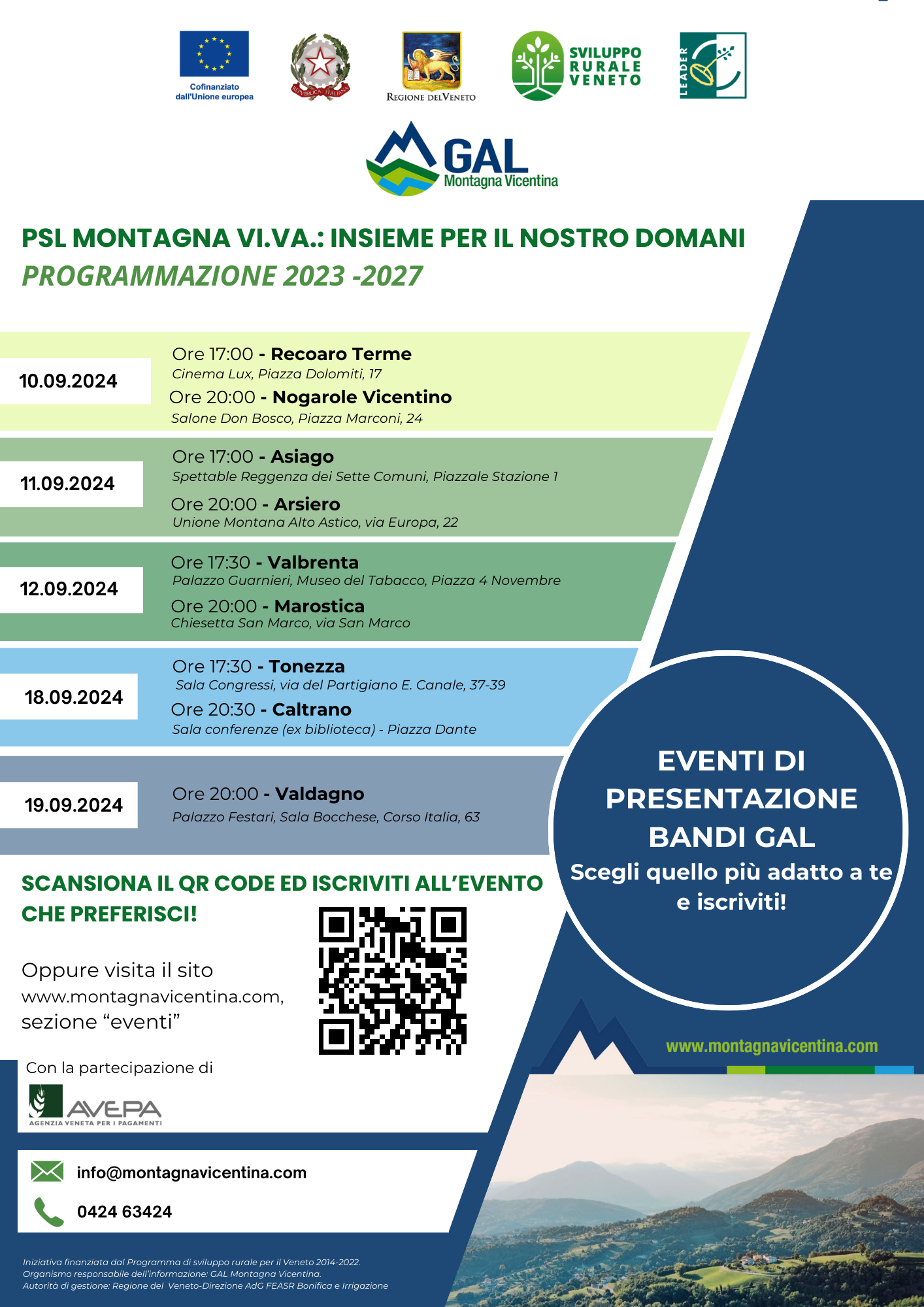 Settembre mese di incontri: nove appuntamenti per approfondire i bandi GAL