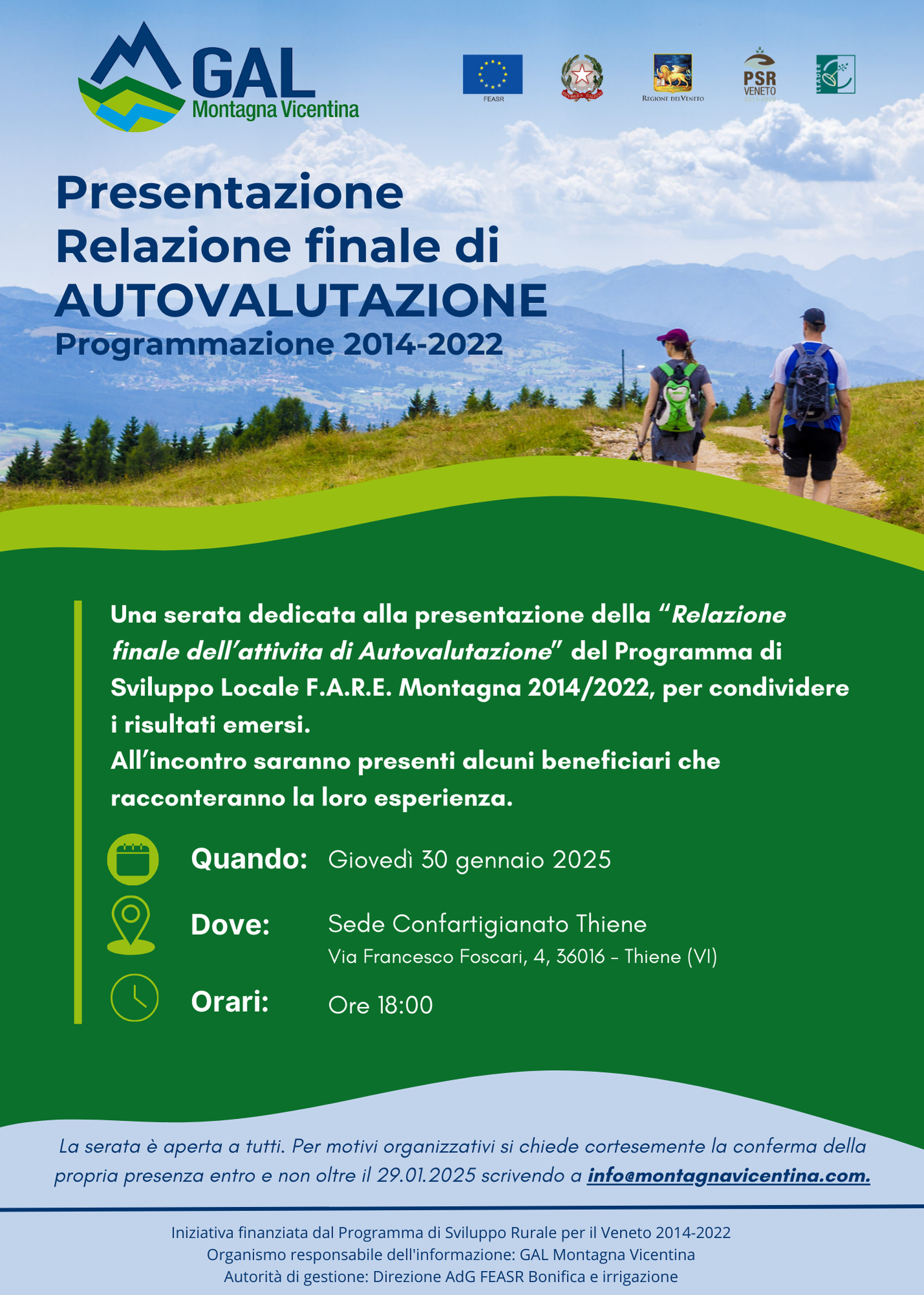 Evento di presentazione della relazione finale dell’Attività di Autovalutazione PSL 2014/2022